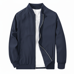 FREE PEOPLE | Navy Zip-Up Bomber Jacket