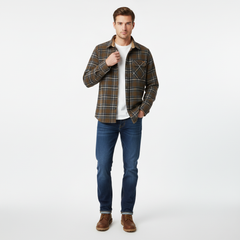 FREE PEOPLE | Brown Button-Up Fleece Shirt Jacket