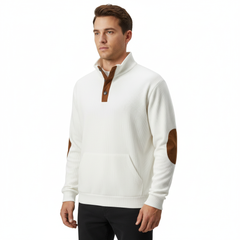 FREE PEOPLE | Black Quarter-Snap Pullover with Suede Accents