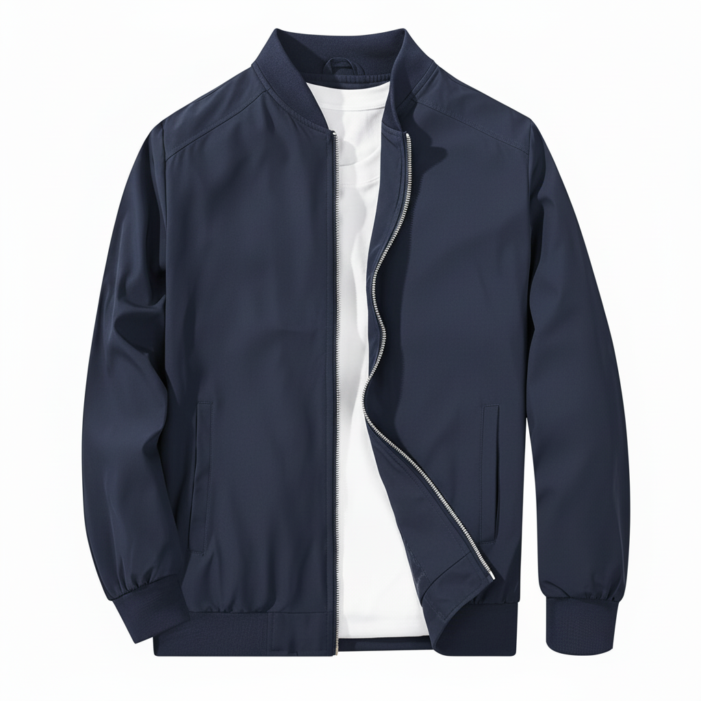 FREE PEOPLE | Navy Zip-Up Bomber Jacket