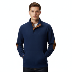 FREE PEOPLE | Black Quarter-Snap Pullover with Suede Accents