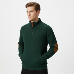 FREE PEOPLE | Black Quarter-Snap Pullover with Suede Accents